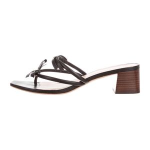 Loeffler Randall leather slides with bows size 10